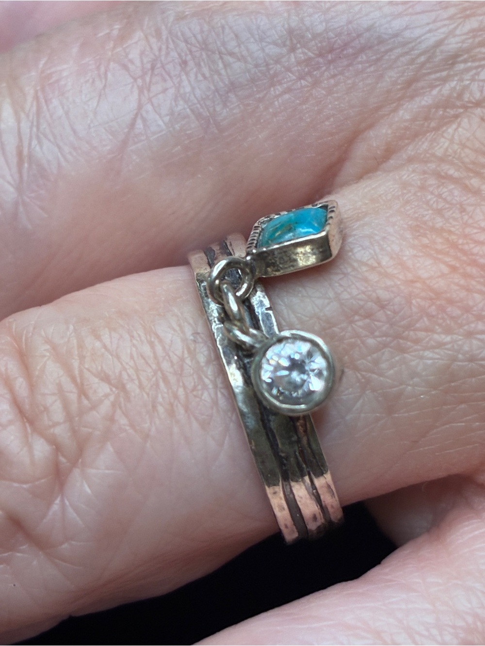 Silpada Sterling Silver charm ring with Turquoise Charm - Picture 3 of 4
